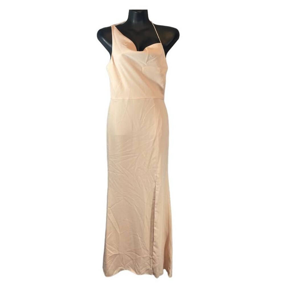 After Six One-Shoulder Draped Cowl-Neck Maxi Dress